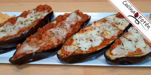 Berenjenas rellenas en el microondas